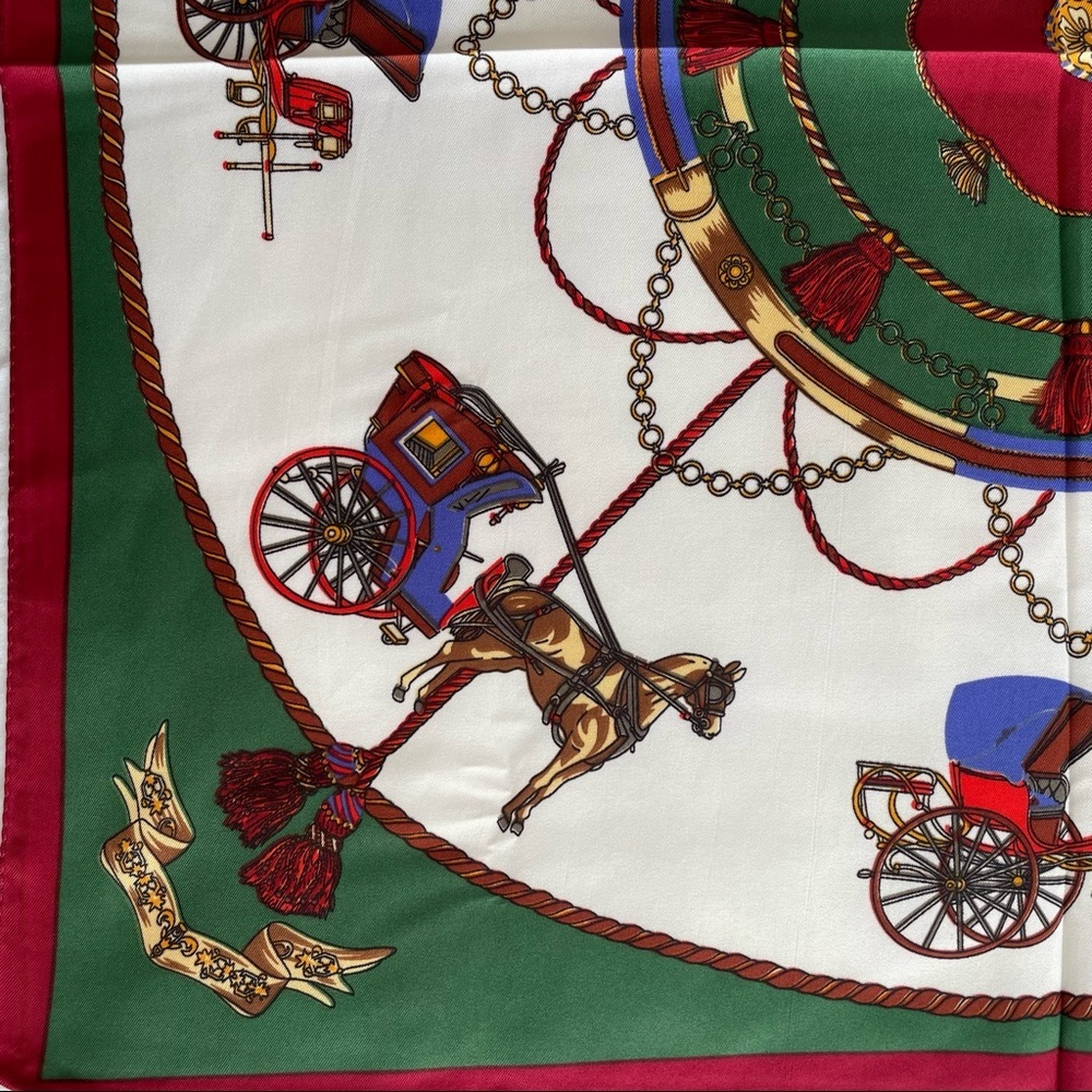 Horse and Carriage Square Decorative Scarf - Picture 2 of 3
